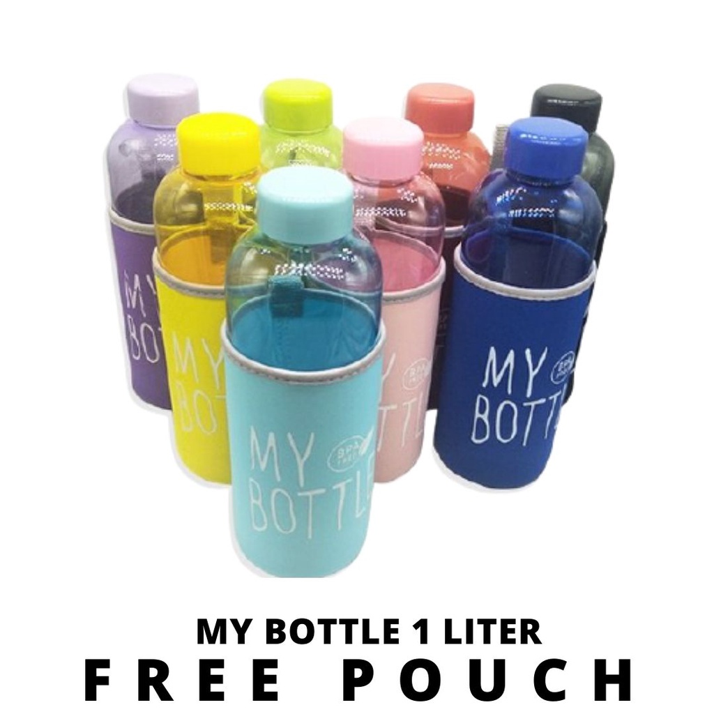 My Bottle 1 LITER + Pouch Warna Botol Tempat Minum / Infused Water [FREE POUCH]