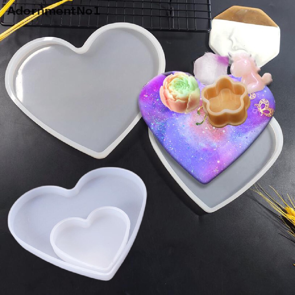 [AdornmentNo1] Heart Shape Coaster Silicone Mold DIY Jewelry Tray Candle Holder UV Resin Mould [new]