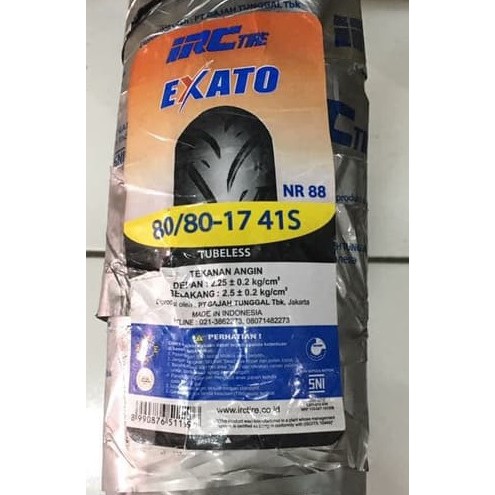 ban luar irc 80/80-17 exato nr88 tubeless