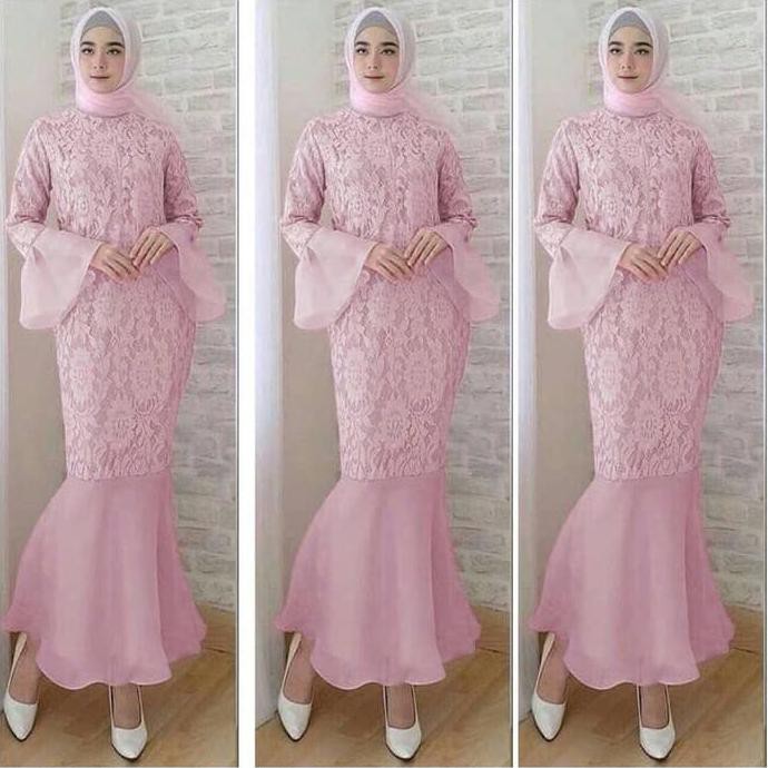 GROSIR & ECER^^ MAXI DRESS MUSLIM/ MAXY HIJAB PESTA CANTIK - MERMAID (vs) - Mocca ^^^
