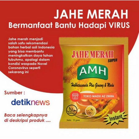 Jahe Merah Super Amanah AMH ORIGINAL Habbatussauda plus ginseng dan madu