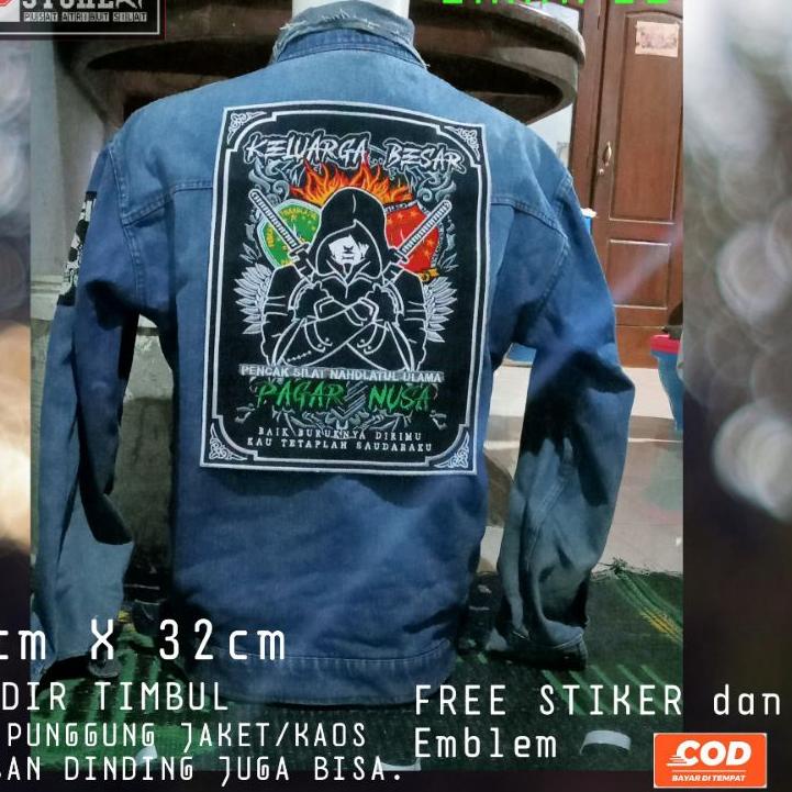 Dijamin Miring harga.. Bet/emblem/badge punggung pagar nusa full bordir timbul