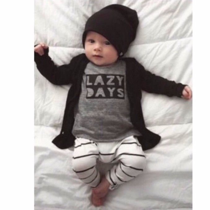 Baju anak laki warna abu abu terlaris | Setelan Lazy Day