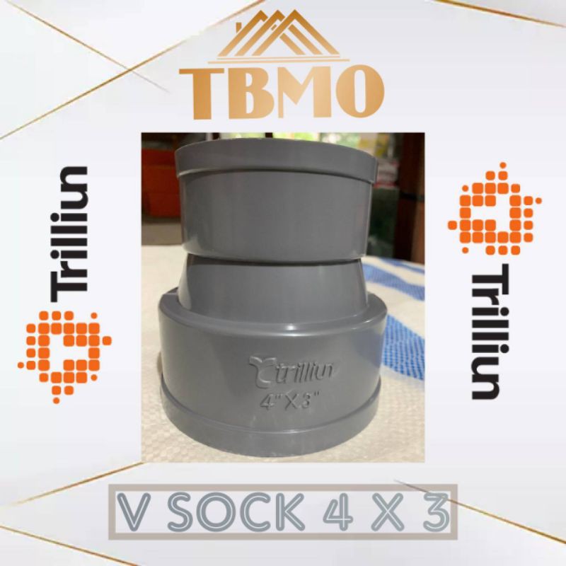 V Sock 4 x 3 inch Trilliun - Reducer Sock / Verloop Sock / Sambungan Pipa PVC