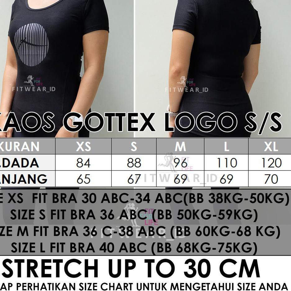 [🆗Buy Now✔️] Kaos Olahraga Wanita(Fitness,Zumba,Yoga) Gottex LOGOP [Black]