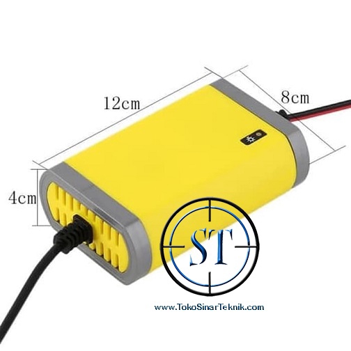 Charger Aki 12v 2A Portable Motorcrycle Intelligent Case Accu Battery Cas Accu Mobil Motor 2 Ampere Baterai  Portabel