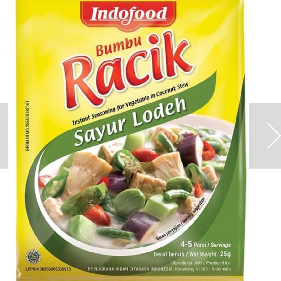 

1 Renceng Bumbu Racik Indofood Sayur Lodeh isi 10 Pcs x 20Gr