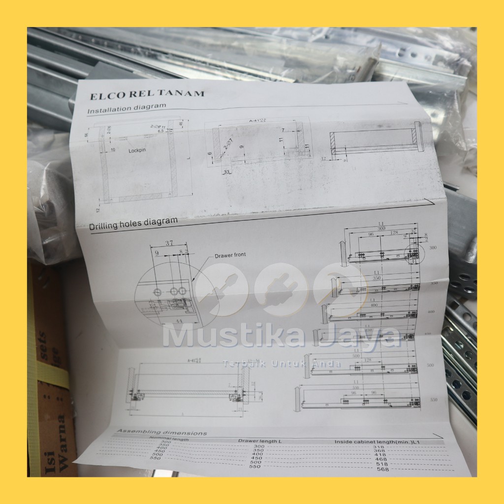 Rel Tandem Tanam Elco Rel Laci Besi 300 mm 30 cm Bukan Rel Laci Double