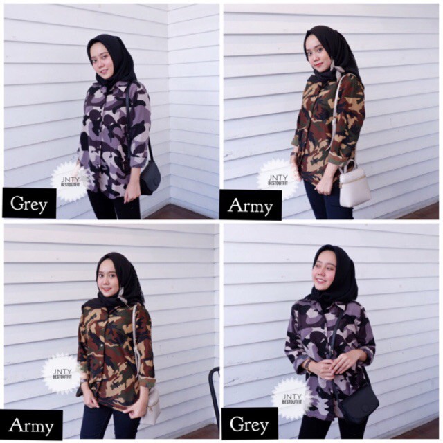 FASHION PEREMPUAN DILAN  /  ARMY BLOUSE  / PALING LARIS BARU MURAH TERBAIK NEW  