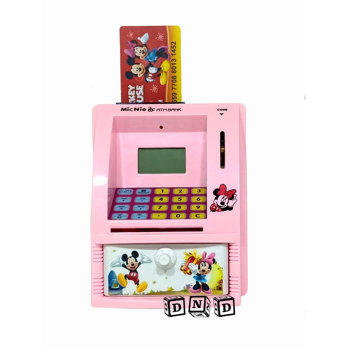 MAINAN EDUKASI ANAK - CELENGAN INTELLIGENT ATM MINI MICKEY MINI MOUSE BY AGEN MAINAN - AM 0300