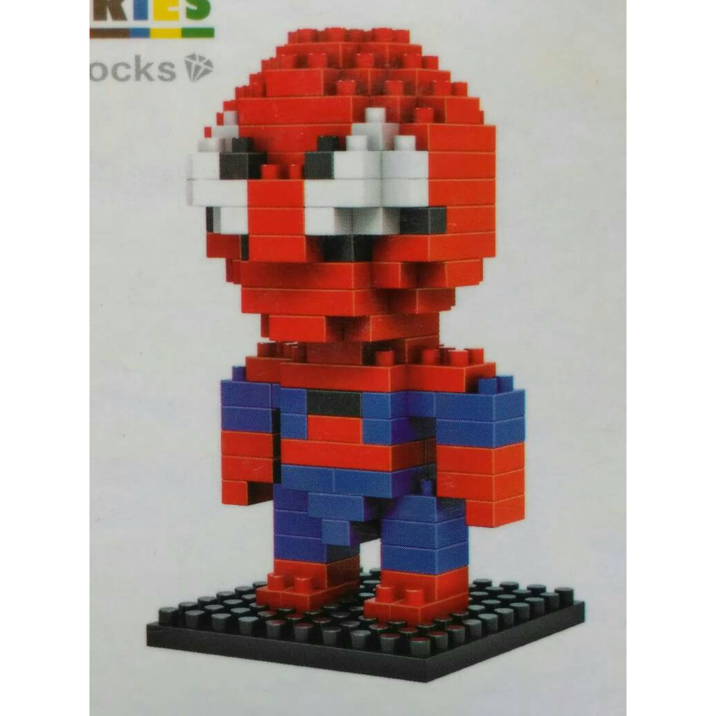 Mainan anak merakit Rakitan Lego Mini Brick Nano Diamond Block karakter spiderman