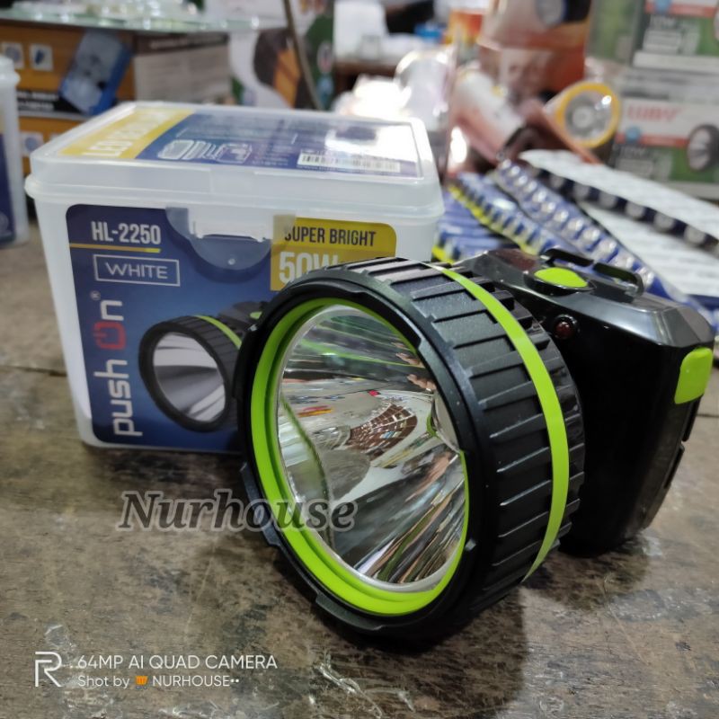 senter kepala 50 watt pushon HL- 2550 tahan hingga 20 jam