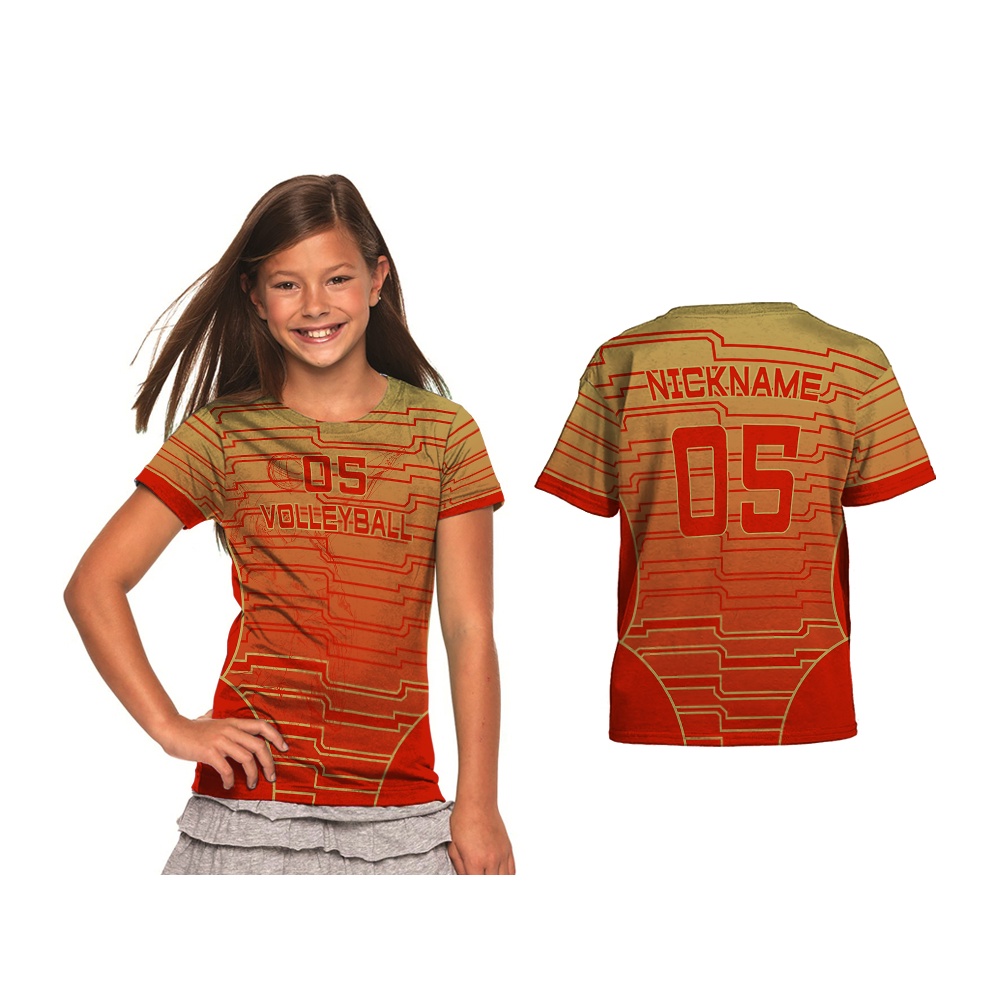 Baju Anak Kaos Jersey Volley Ball Olahraga Voli 07 & 08 Full Printing Custom