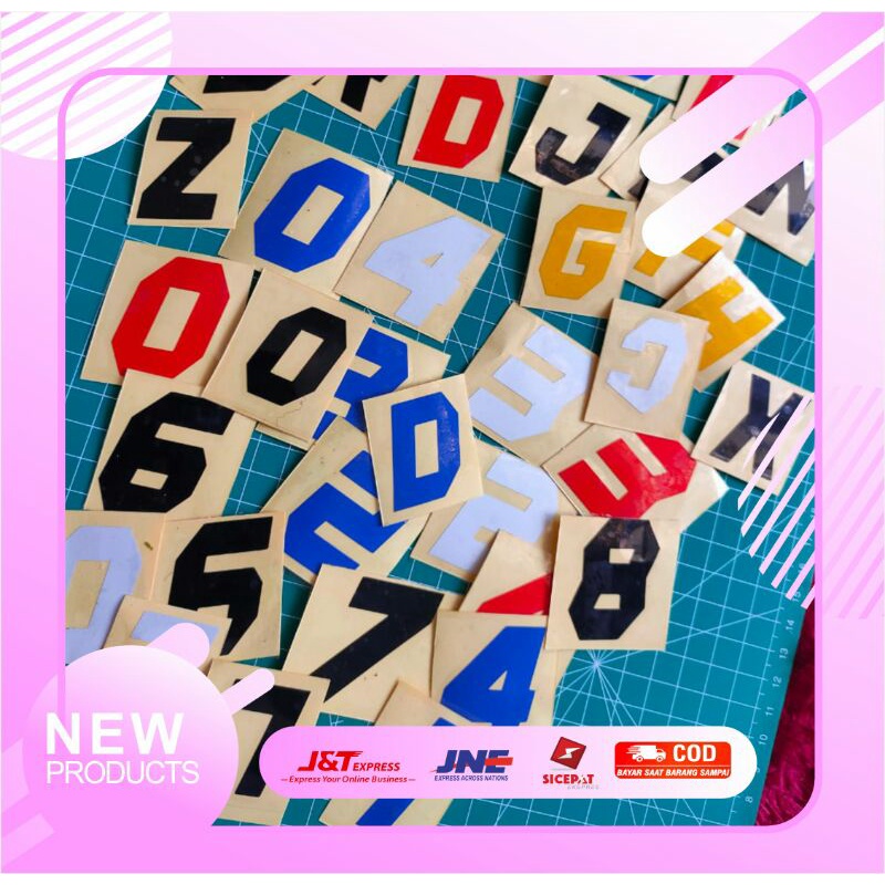 Stiker  Hurup Abjad A-Z Dan Angka 1000