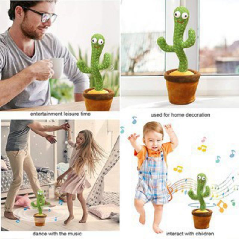 Cactus Toy Boneka Pintar Kaktus Joget Joged Goyang Bisa Ngomong Rekam Bicara Menari Dance Dancing