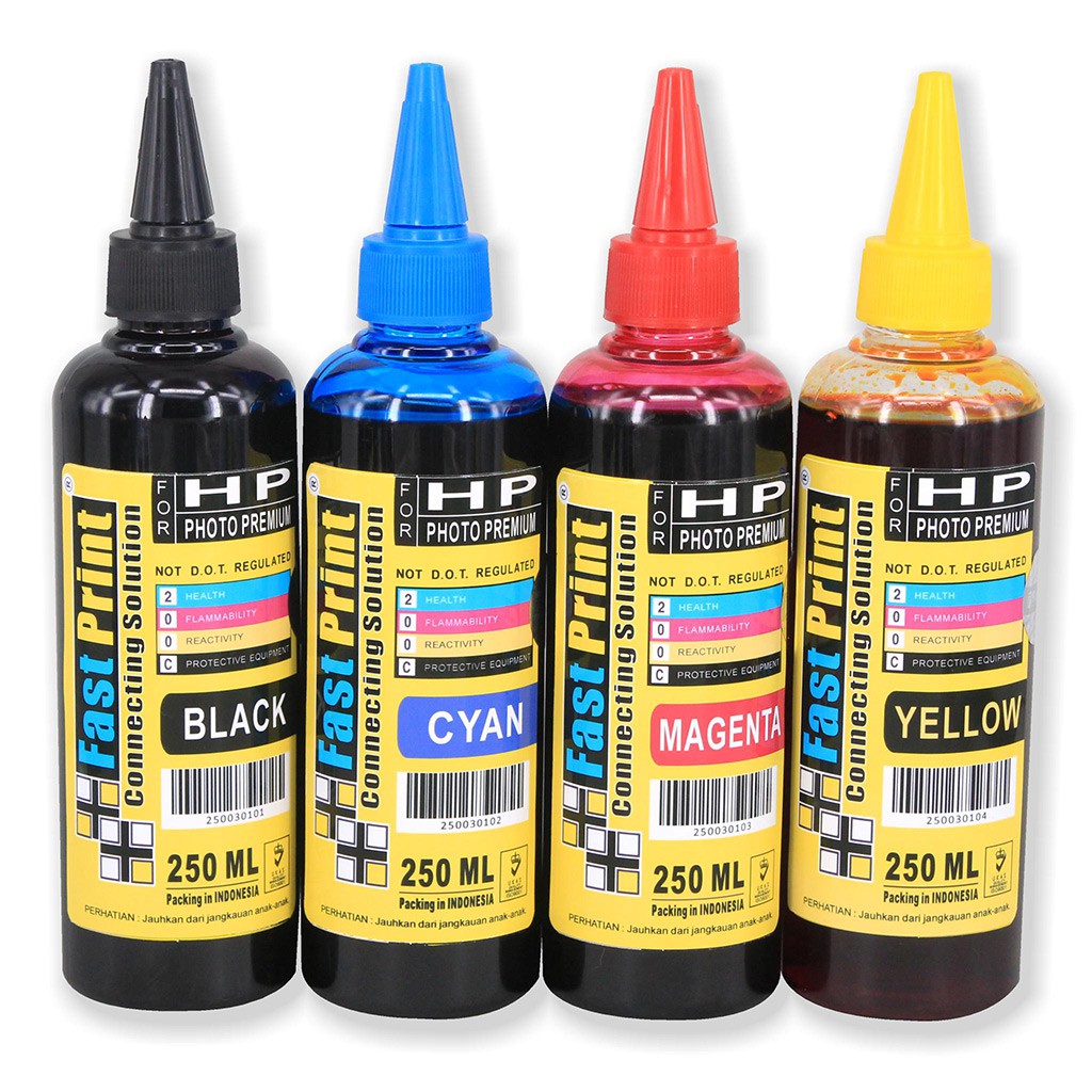 Tinta Dye Based Photo Premium 250ML Printer HP 1Set 4Warna