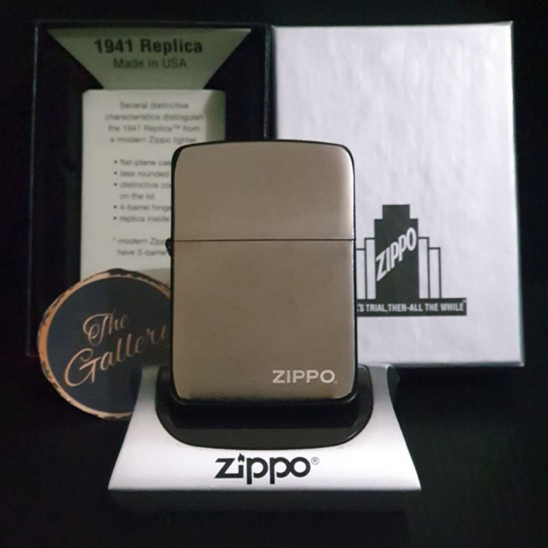 ⭐⭐⭐⭐⭐ 24485 ORIGINAL ZIPPO REPLICA 1941 BLACK ICE LOGO