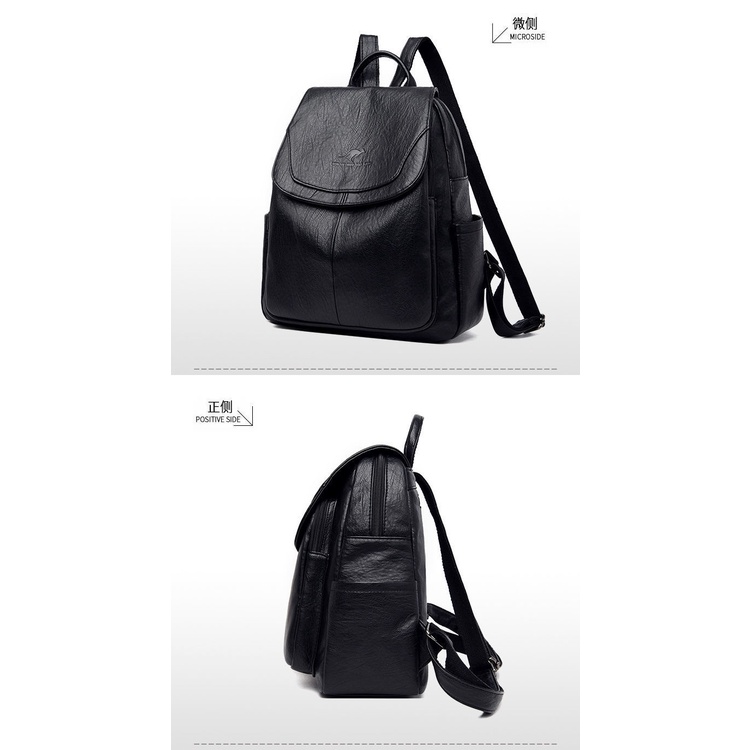 Satu7an T236 Tas Ransel Wanita Fashion Style Korea Kasual Tas Punggung Sekolah Kerja Backpack Cewek Kulit Sintetis-3