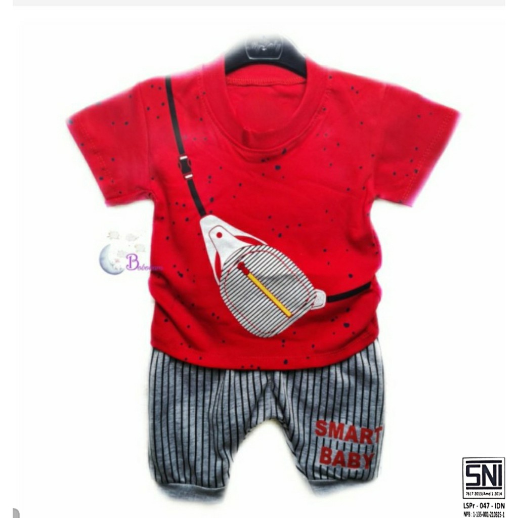 BAJU BAYI ECER BOBOBAM CASUAL KASUAL SMART BOY SETELAN ANAK HARGA GROSIR