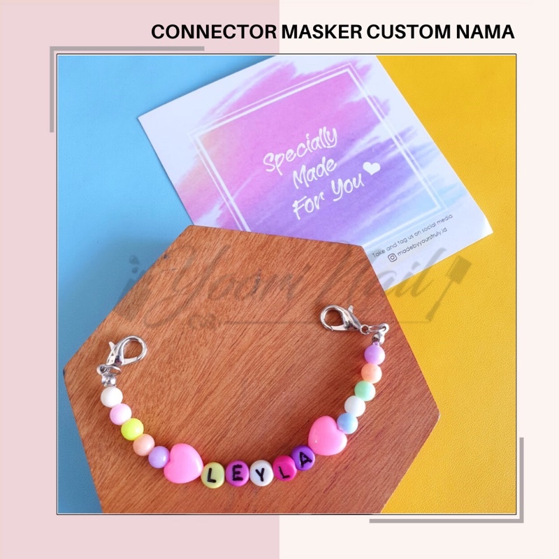 Connector masker custom nama konektor masker hijab anak dewasa