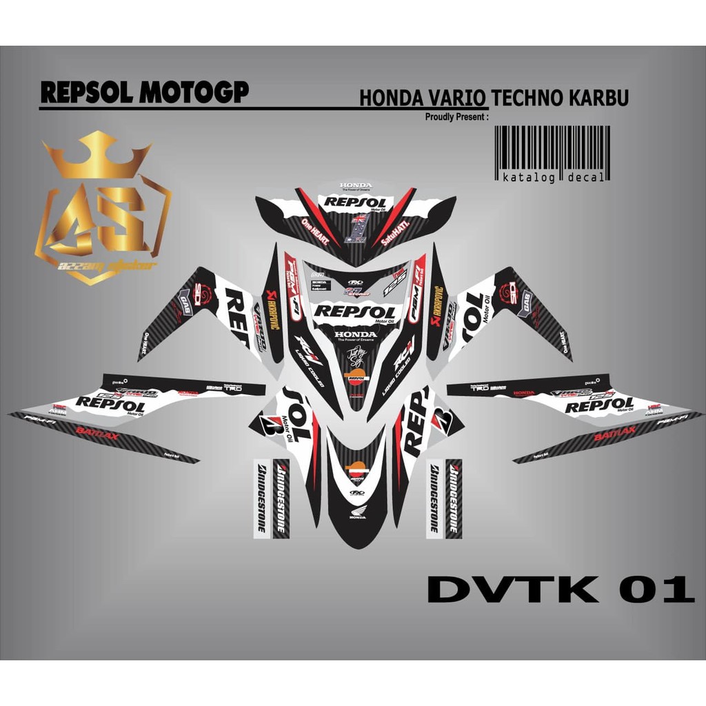 Decal Stiker / Sticker Vario Techno 110 Karbu REPSOL / DEKAL VARIO 110 KARBU FULL BODY 01