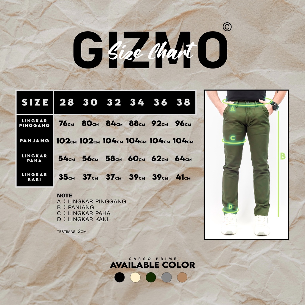 Gizmo Celana Chino Panjang Green Army