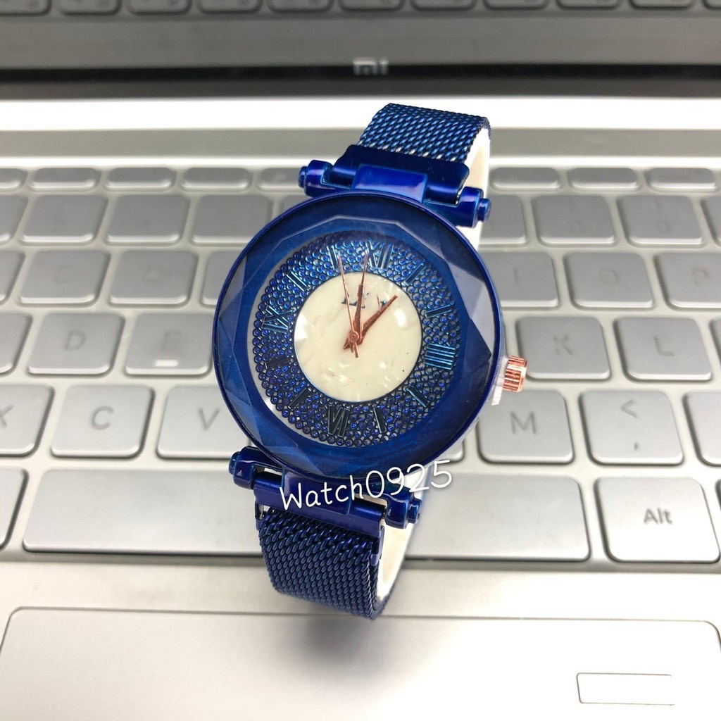 【&COD】Jam Tangan Wanita Jam tangan Analog IMport  Jam Magnet RantaI Jam Munrah Harga Grosir-W116-Biru