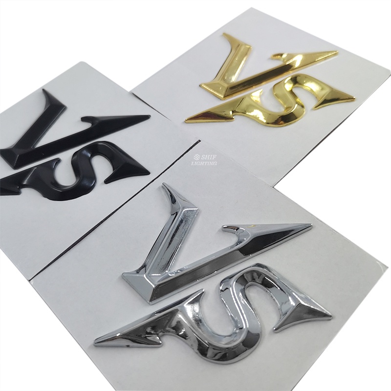 1pc Stiker Emblem Logo VS Bahan Metal Untuk Dekorasi Mobil
