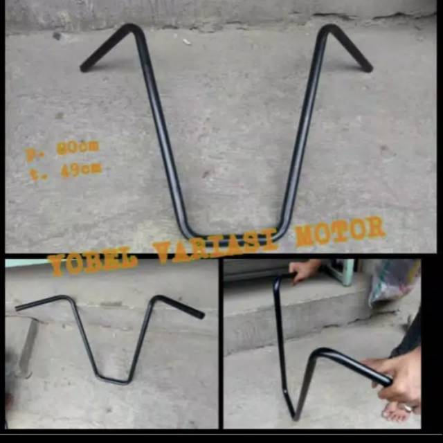 STANG MOTOR SEPEDA LOWRIDER TINGGI HITAM