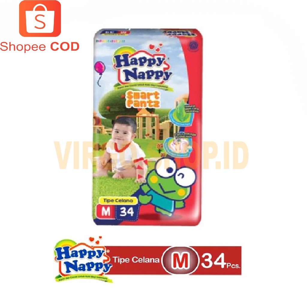 Popok Happy Nappy Smart Pantz S40 / M34 / L30 Tipe Celana / Happy Nappy Smart Pantz / Celana S40 / M34 / L30 / XL26 / Baby Nappy / Popok / Popok Baby Nappy / Popok Pampers