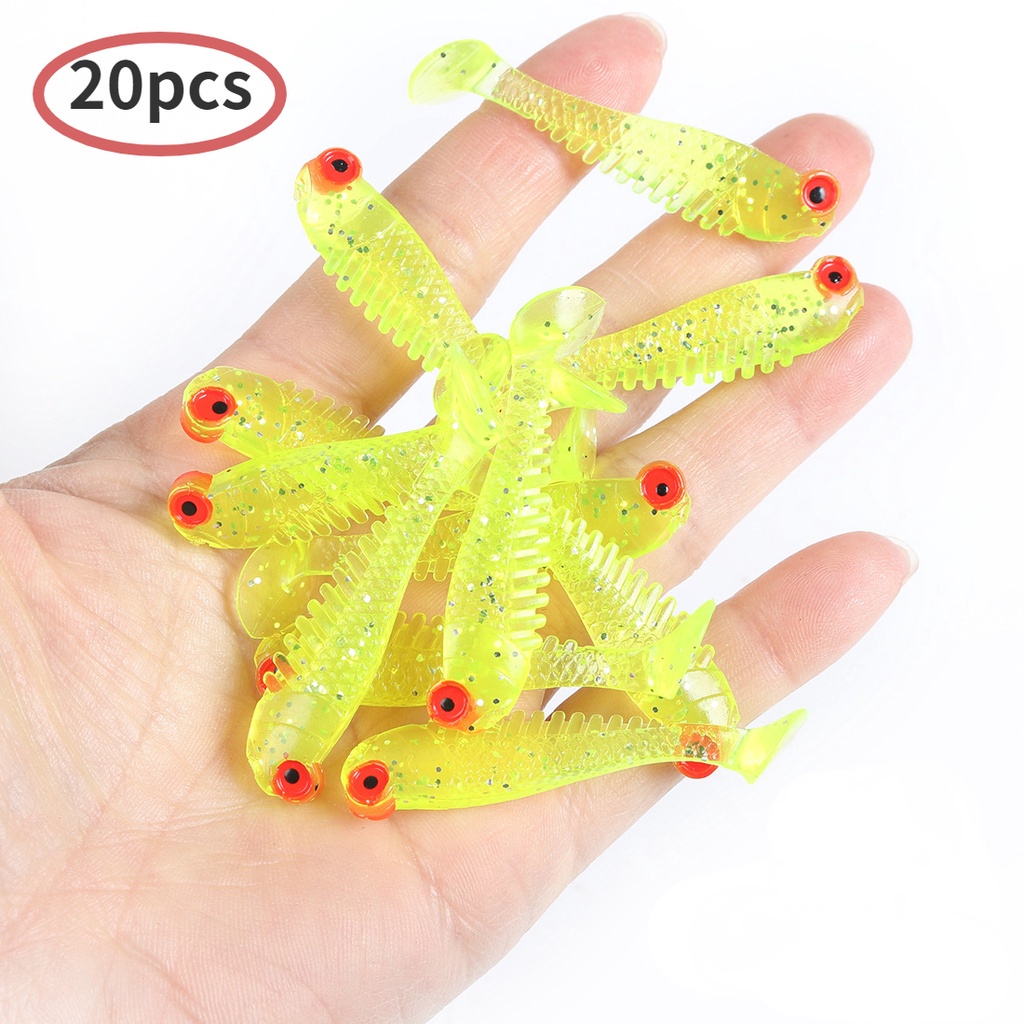 20 Pcs Umpan Pancing Soft Bait Bahan Plastik Ukuran 5.5cm / 1.2g 7cm / 2.8g