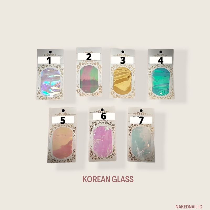glass foil nail foil korean glass nail decoration rhinestone hiasan kuku