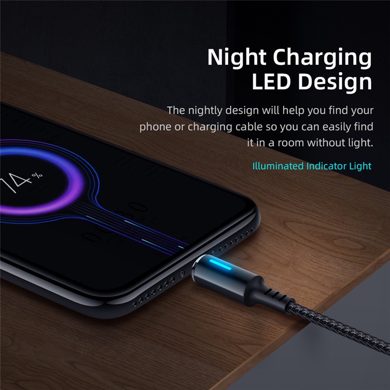 Kabel Data / Charger Micro Usb / Type c / Lightning 5v Fast Charging Dengan Lampu Led Untuk Android