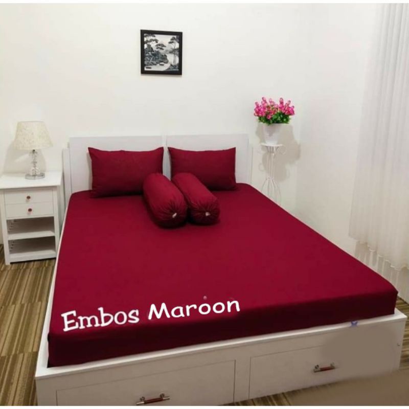 Sprei Embos Polos Ukuran 180x200 160x200 120x200 tinggi 20