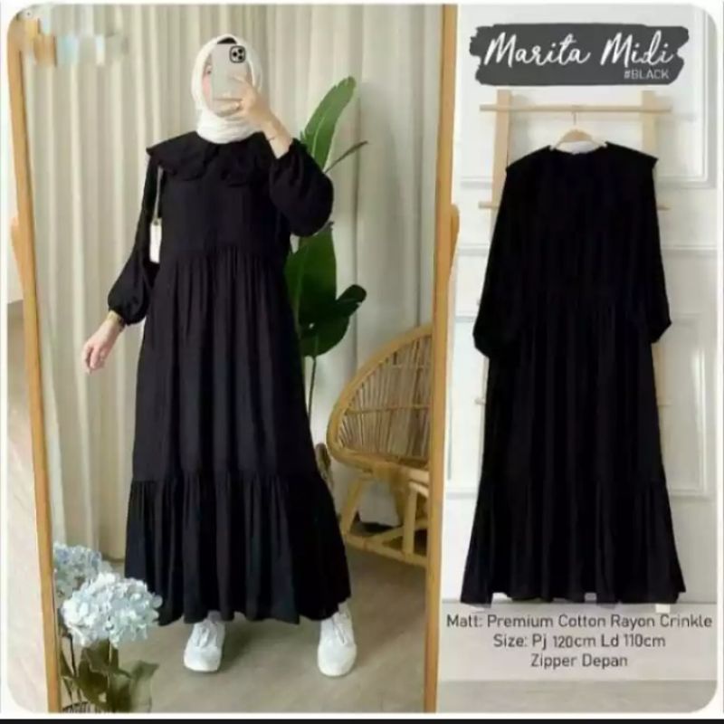 Marita midi dress by moela berlabel/Midi dress rayon polos