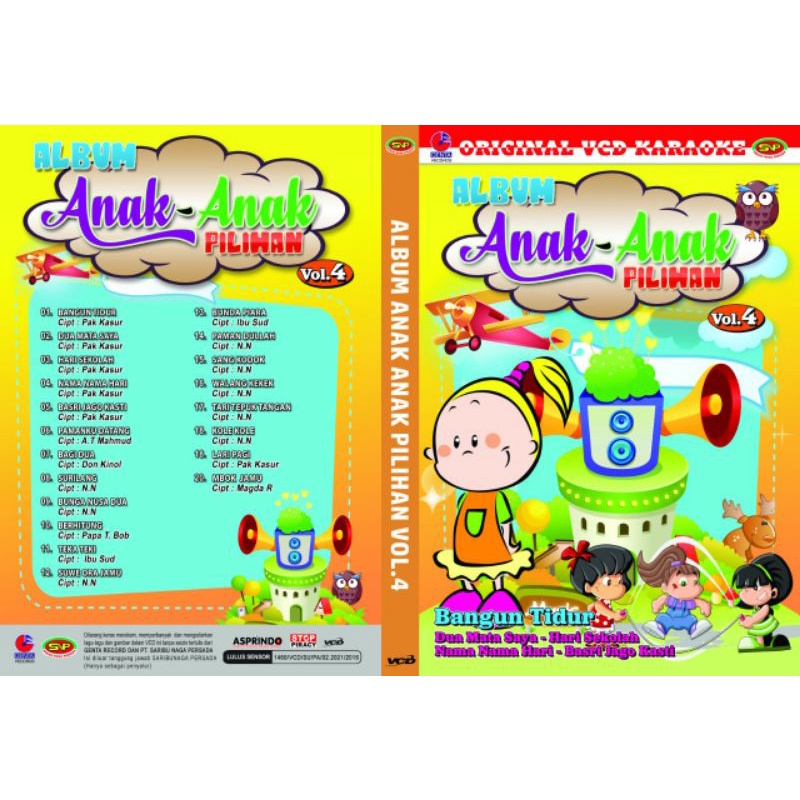 Kaset lagu anak original vcd karaoke album anak-anak pilihan vol.4