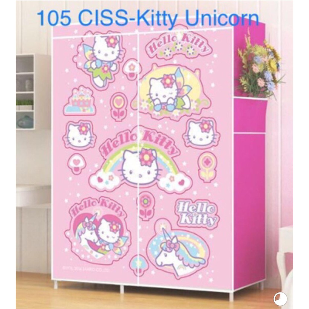 TERBARU!!Lemari Pakaian (L:105CM) 3kg-105 CISS BUKA SAMPING(KITTY UNICORN)