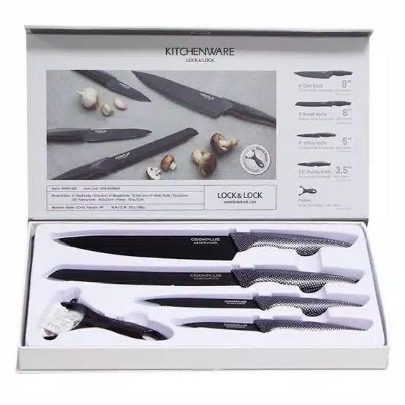 Pisau set kitchen knife lock n lock