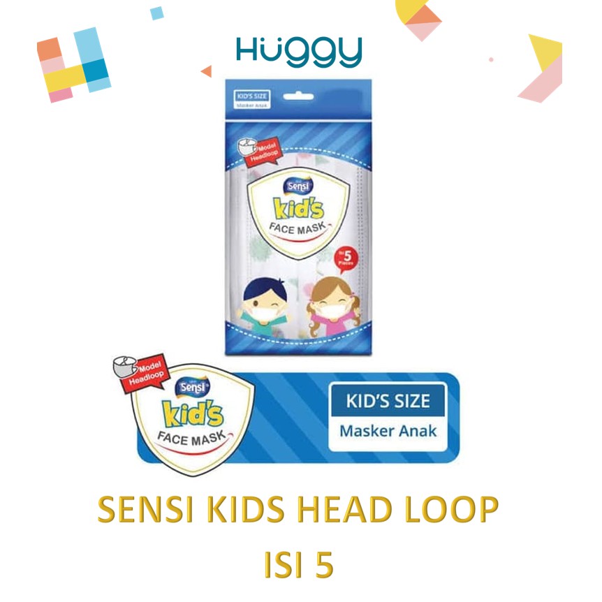 Sensi Kids Face Mask Head Loop 3ply Masker Anak 5 Pcs HEADLOOP BIRU 5