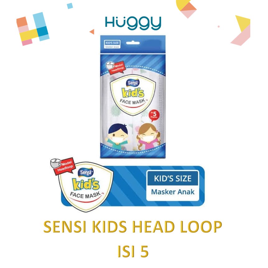 Sensi Kids Face Mask Head Loop 3ply Masker Anak 5 Pcs HEADLOOP BIRU 5