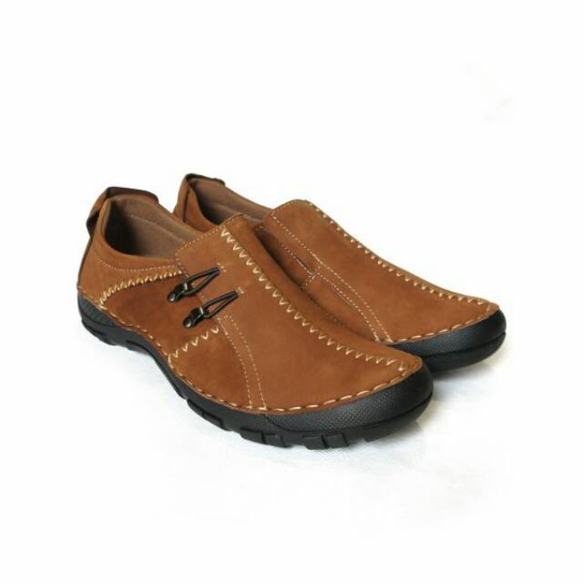 Sepatu Slip On Pria Kulit Jim Joker Haper 70 Brown Original Casual Formal