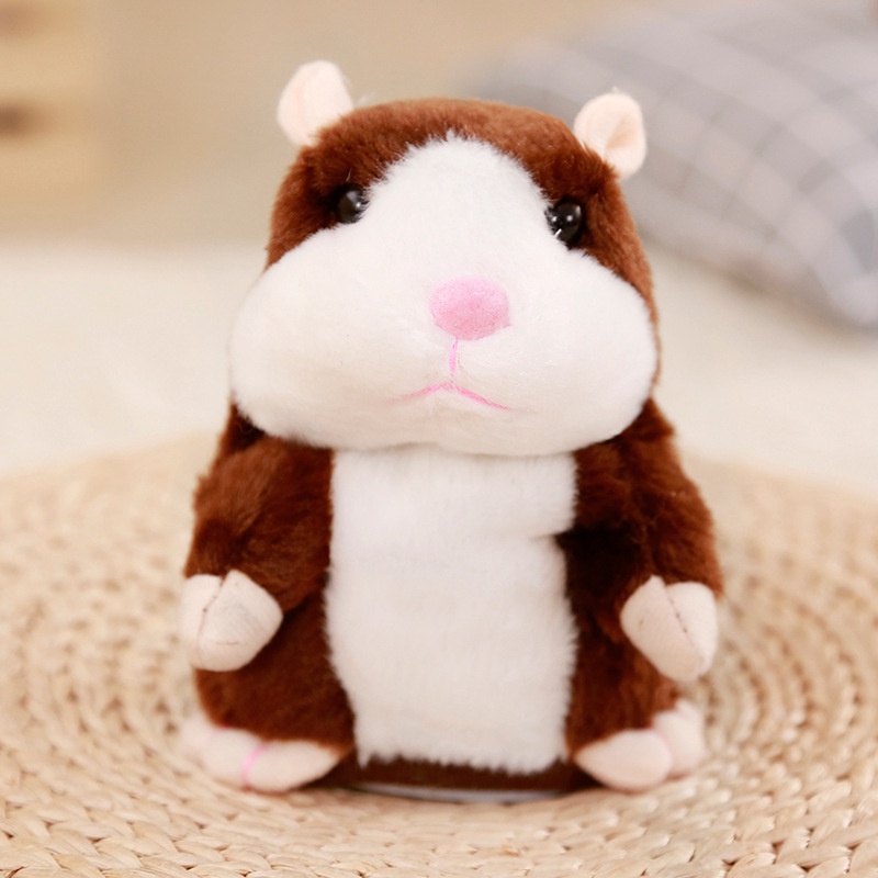 Mainan Boneka Hamster Bahan Plush Dengan Perekam Suara Untuk Edukasi Bayi