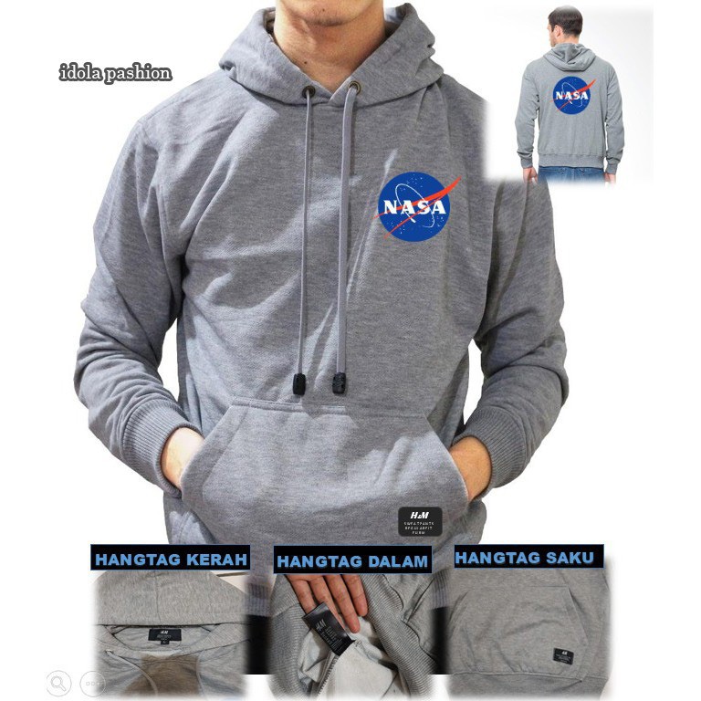 (BIG SALE) [ Bayar Di Tempat ] Jaket Sweater Nasa / Hoodie NASA H&amp;M Fleece Tebal