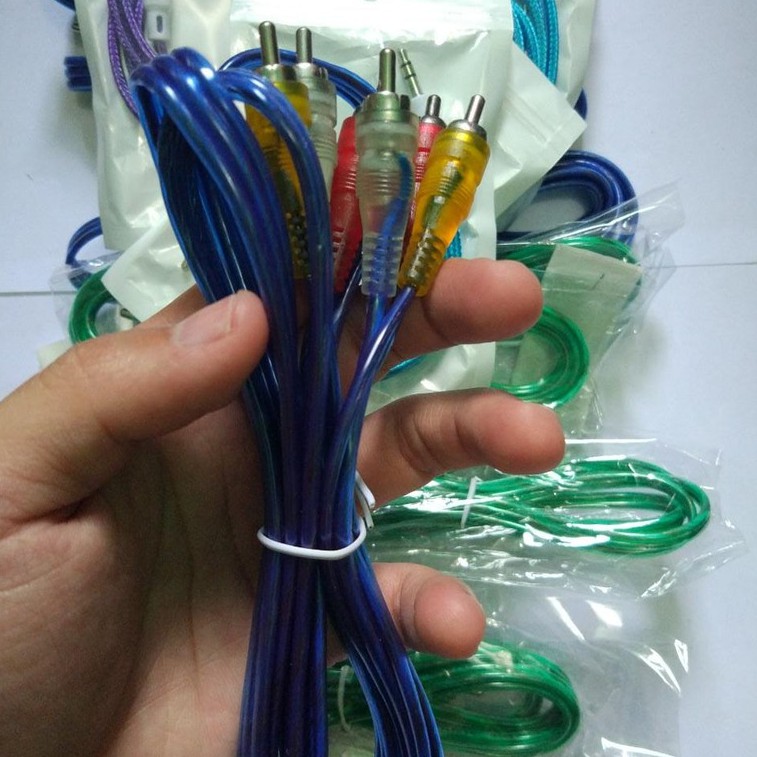 KABEL RCA 3-3 AUDIO VIDEO DVD SPEAKER AKTIV JEK 3 PIN DVD KE TV SPIKER SPEAKER AKTIF KUALITAS BAGUS