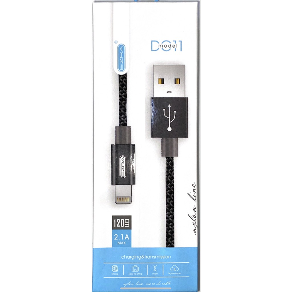 EZRA Nylon Kabel Data Micro USB / USB Type C / iPhone Lightning 1,2 m - Fast Charging 2.1A PREMIUM