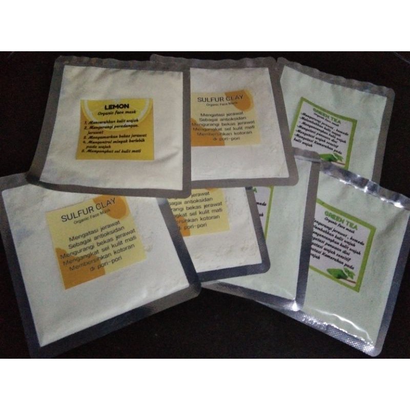 paket masker wajah perawatan kulit berminyak, jerawat, komedo dll