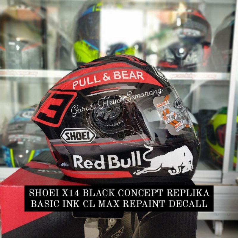 SHOEI X14 BLACK CONCEPT REPLIKA BASIC INK CL MAX REPAINT DECALL