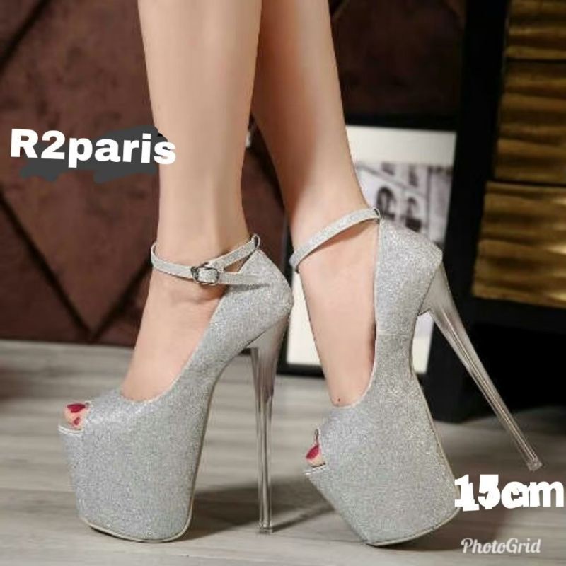 HEAL SEPATU  GLITER BOLONG DEPAN TSLI GELSNG 18#