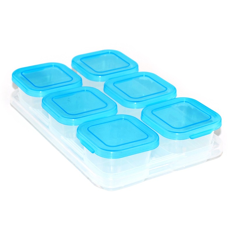 Mary Children Baby Food Container Refrigerator Freezing Cubes with Tray Storage Box