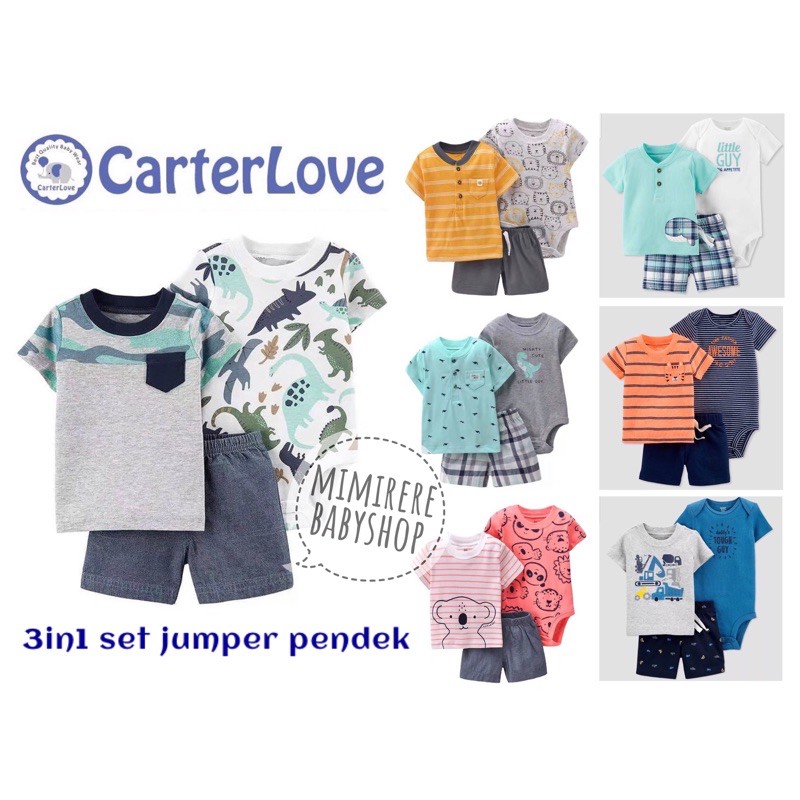 Catell Love 3in1 set / Setelan 3 in 1 Boy CarterLove jumper Tee